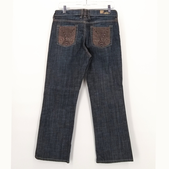 KUT FROM THE KLOTH Embellished Pockets Jeans 6 Boot Cut Dark Wash Jeans Blingy - Picture 1 of 8